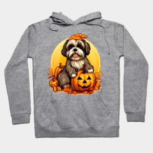 Shih Tzu Dog inside Pumpkin #4 Hoodie